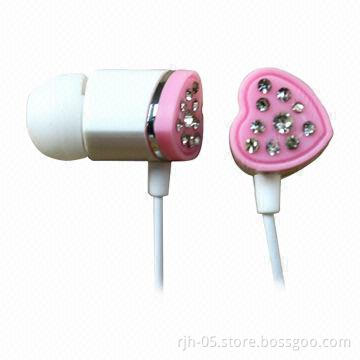 Rhinestone Cute Earphones for Girls with 20-20kHz Frequency Range